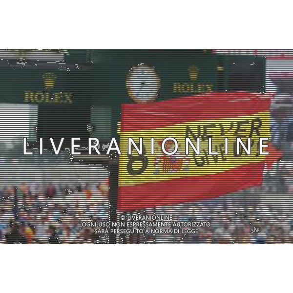 A flag for race winner Fernando Alonso (ESP) Toyota Gazoo Racing. 16-17.06.2018. FIA World Endurance Championship, Le Mans 24 Hours, Race, Le Mans, France. AG ALDO LIVERANI SAS-ONLY ITALY