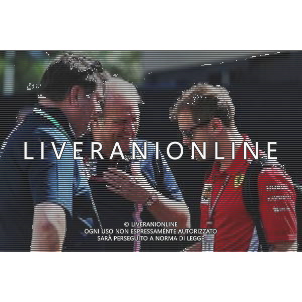 Sebastian Vettel (GER) Ferrari with Lutz Huebner, BWT? Marketing Chief and Robert Fernley (GBR) Sahara Force India F1 Team Deputy Team Principal. 22.06.2018. Formula 1 World Championship, Rd 8, French Grand Prix, Paul Ricard, France, Practice Day. / AGENZIA ALDO LIVERANI SAS - ITALY ONLY EDITORIAL USE ONLY - F1 GP FRANCIA PROVE LIBERE 22.06.2018