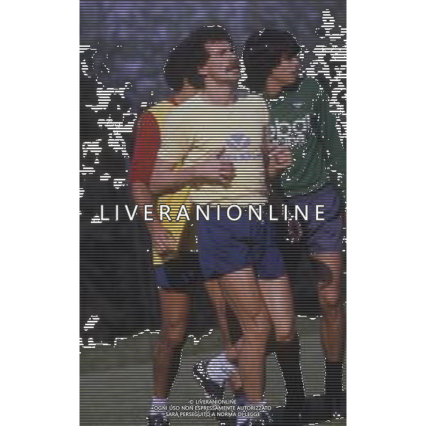 RETROSPETTIVA SALI RENATO CALCIATORE NELLA FOTO SALI RENATO IN ALLENAMENTO AL BOLOGNA AG ALDO LIVERANI SAS