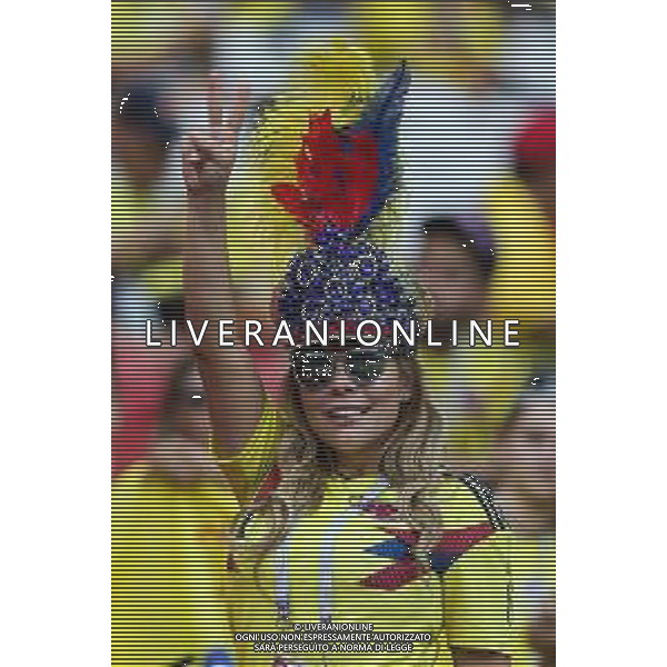 2018.06.24, Kazan , Polska - Kolumbia , nz Kibice Kolumbii fot. Tomasz Jastrzebowski / Foto Olimpik ----------- 2018.06.24, Poznan, Poland - Colombia , nz Kibice Kolumbii fot. Tomasz Jastrzebowski / Foto Olimpik / NEWSPIX.PL --- Newspix.pl AG ALDO LIVERANI SAS-ONLY ITALY