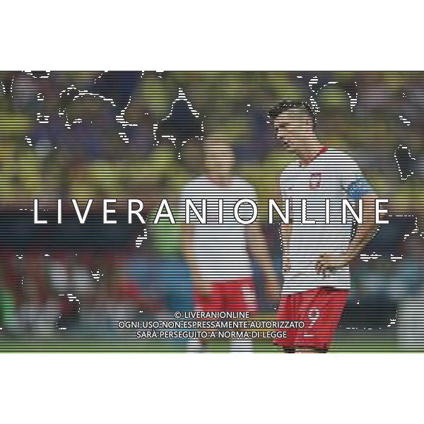 24.06.2018 KAZAN, ARENA KAZAN PILKA NOZNA (FOOTBALL) MISTRZOSTWA SWIATA ROSJA 2018 FIFA WORLD CUP RUSSIA 2018 FAZA GRUPOWA (GROUP STAGE) MECZ GAME POLSKA - KOLUMBIA (POLAND-COLUMBIA) NZ ROBERT LEWANDOWSKI ODPADAMY Z MISTRZOSTW SWIATA SMUTEK, PORAZKA FOTO LUKASZ GROCHALA/CYFRASPORT / NEWSPIX.PL --- Newspix.pl AG ALDO LIVERANI SAS ONLY ITALY