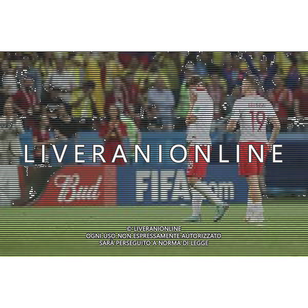 24.06.2018 KAZAN, ARENA KAZAN PILKA NOZNA (FOOTBALL) MISTRZOSTWA SWIATA ROSJA 2018 FIFA WORLD CUP RUSSIA 2018 FAZA GRUPOWA (GROUP STAGE) MECZ GAME POLSKA - KOLUMBIA (POLAND-COLUMBIA) NZ BARTOSZ BERESZYNSKI, PIOTR ZIELINSKI ODPADAMY Z MISTRZOSTW SWIATA SMUTEK, PORAZKA FOTO LUKASZ GROCHALA/CYFRASPORT / NEWSPIX.PL --- Newspix.pl AG ALDO LIVERANI SAS ONLY ITALY