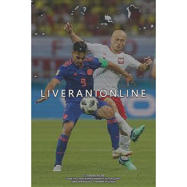 2018.06.24, Kazan , Polska - Kolumbia ,Fifa World Cup Russia 2018 Mistrzostwa swiata w pilce noznej nz Michal Pazdan (POL) Radamel Falcao (COL) fot. Tomasz Jastrzebowski / Foto Olimpik ----------- 2018.06.24, Kazan, Poland - Colombia ,Fifa World Cup Russia 2018 , nz Michal Pazdan (POL) Radamel Falcao (COL) fot. Tomasz Jastrzebowski / Foto Olimpik / NEWSPIX.PL --- Newspix.pl AG ALDO LIVERANI SAS ONLY ITALY