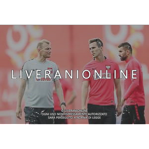 25.06.2018 SOCZI (SOCHI), ROSJA (RUSSIA) PILKA NOZNA (FOOTBALL) MISTRZOSTWA SWIATA ROSJA 2018 FIFA WORLD CUP RUSSIA 2018 TRENING WYROWNAWCZY REPREZENTACJI POLSKI PO MECZU Z KOLUMBIA NZ BOGDAN ZAJAC, ARKADIUSZ MILIK FOTO LUKASZ GROCHALA/CYFRASPORT / NEWSPIX.PL --- Newspix.pl Polish national team training in Sochi, part of the players training on the pitch, those who played with Colombia are training in the hotel, by the pool POLAND OUT!!! AG ALDO LIVERANI SAS-ONLY ITALY