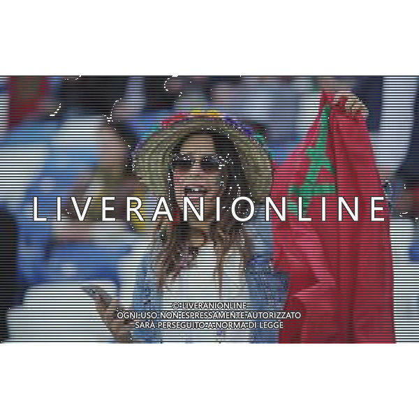 2018.06.25 Kaliningrad Pilka nozna Mistrzostwa Swiata w Rosji Rosja 2018 Hiszpania - Maroko N/z Fans Morocco Foto Norbert Barczyk / PressFocus 2018.06.25 Kaliningrad Football 2018 FIFA World Cup in Russia Spain v Morocco Credit: Norbert Barczyk / PressFocus / NEWSPIX.PL --- Newspix.pl AG ALDO LIVERANI SAS-ONLY ITALY