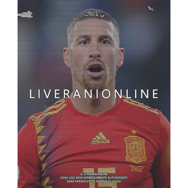 2018.06.25 Kaliningrad Pilka nozna Mistrzostwa Swiata w Rosji Rosja 2018 Hiszpania - Maroko N/z Sergio Ramos of Spain Foto Norbert Barczyk / PressFocus 2018.06.25 Kaliningrad Football 2018 FIFA World Cup in Russia Spain v Morocco Credit: Norbert Barczyk / PressFocus / NEWSPIX.PL --- Newspix.pl AG ALDO LIVERANI SAS-ONLY ITALY