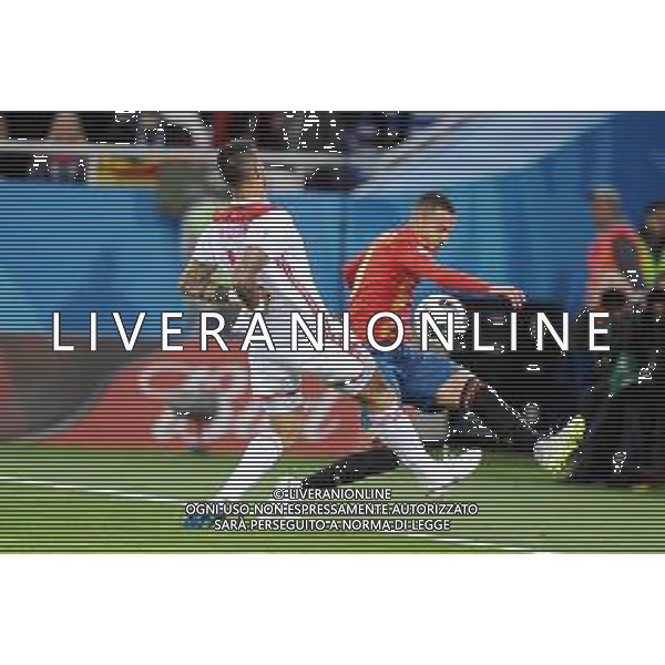 2018.06.25 Kaliningrad Pilka nozna Mistrzostwa Swiata w Rosji Rosja 2018 Hiszpania - Maroko N/z Manuel Da Costa of Morocco Nacho of Spain Foto Norbert Barczyk / PressFocus 2018.06.25 Kaliningrad Football 2018 FIFA World Cup in Russia Spain v Morocco Credit: Norbert Barczyk / PressFocus / NEWSPIX.PL --- Newspix.pl AG ALDO LIVERANI SAS-ONLY ITALY