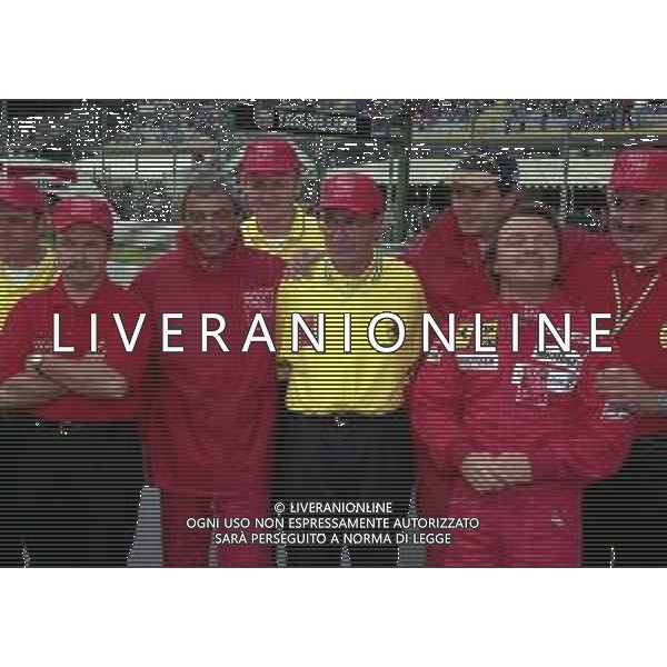 12 SETTEMBRE 1997 GP MONZA F1 NELLA FOTO RENE ARNOUX CON MICHELE ALBORETO AG ALDO LIVERANI SAS