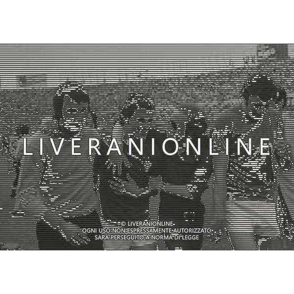 14-06-1973 TORINO-AMICHEVOLE ITALIA INGHILTERRA 2-0 NELLA FOTO ENRICO ALBERTOSI-FABIO CAPELLO E GIORGIO CHINAGLIA AG ALDO LIVERANI SAS