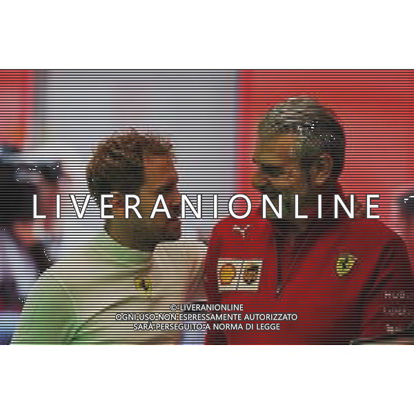 (L to R): Sebastian Vettel (GER) Ferrari with with Maurizio Arrivabene (ITA) Ferrari Team Principal. 29.06.2018. Formula 1 World Championship, Rd 9, Austrian Grand Prix, Spielberg, Austria, Practice Day. / AGENZIA ALDO LIVERANI SAS - ITALY ONLY EDITORIAL USE ONLY - F1 Gp Austria, Prove Libere 29.06.2018