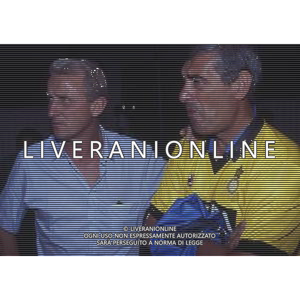 RETROSPETTIVA ARCADIO VENTURI ALLENATORE NELLA FOTO ARCADIO VENTURI ALLENATORE IN SECONDA INTER CON GIOVANNI TRAPATTONI AG ALDO LIVERANI SAS