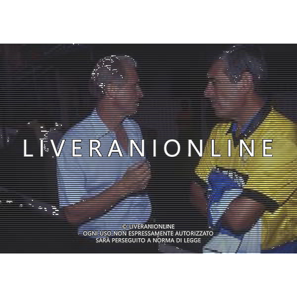 RETROSPETTIVA ARCADIO VENTURI ALLENATORE NELLA FOTO ARCADIO VENTURI ALLENATORE IN SECONDA INTER CON GIOVANNI TRAPATTONI AG ALDO LIVERANI SAS
