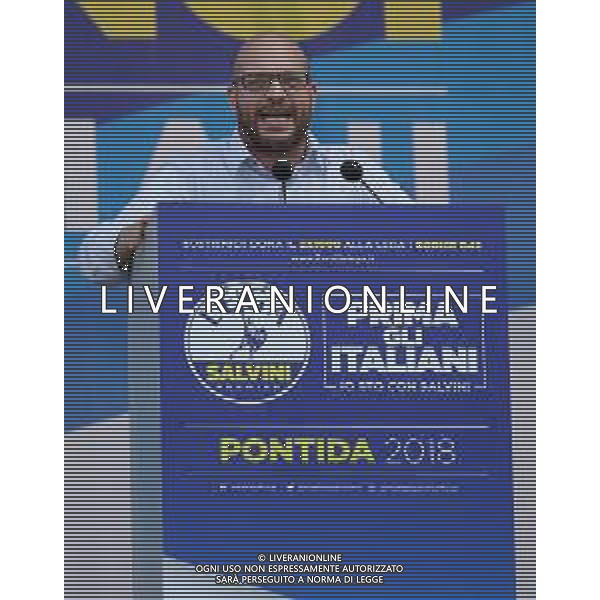 Raduno della Lega Nazionale a Pontida 2018 Pontida (BG) - 01.07.2018 Nella Foto:Lorenzo Fontana /Ph.Vitez-Ag. Aldo Liverani