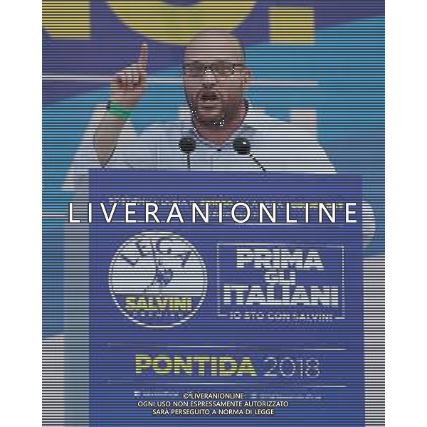 Raduno della Lega Nazionale a Pontida 2018 Pontida (BG) - 01.07.2018 Nella Foto:Lorenzo Fontana /Ph.Vitez-Ag. Aldo Liverani