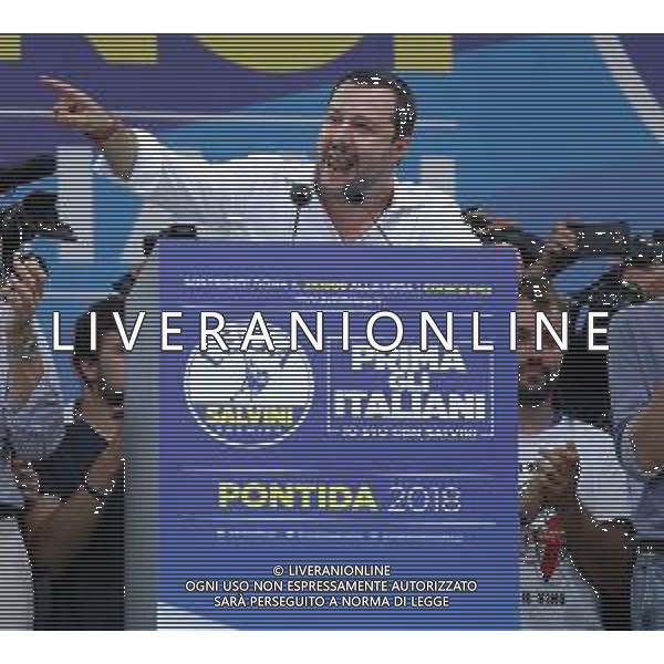 Raduno della Lega Nazionale a Pontida 2018 Pontida (BG) - 01.07.2018 Nella Foto:Matteo Salvini /Ph.Vitez-Ag. Aldo Liverani