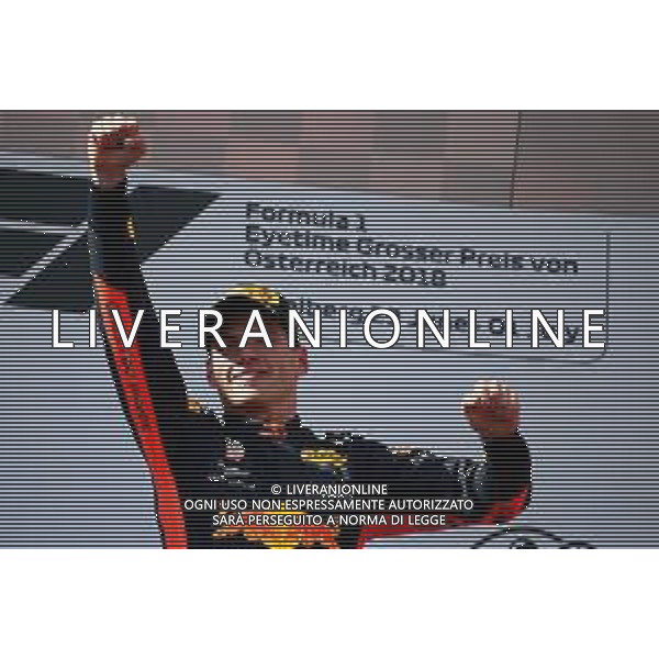 1st place Max Verstappen (NLD) Red Bull Racing RB14. 01.07.2018. Formula 1 World Championship, Rd 9, Austrian Grand Prix, Spielberg, Austria, Race Day. / AGENZIA ALDO LIVERANI SAS - ITALY ONLY EDITORIAL USE ONLY - F1 GP AUSTRIA GARA 01.07.2018