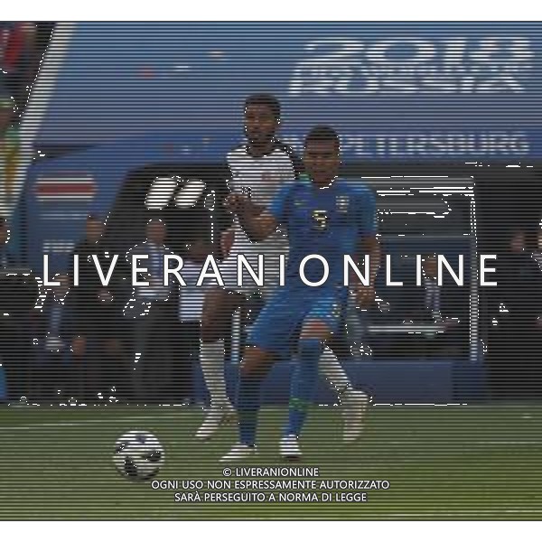 FIFA World Cup Russia 2018 Match No. 025, 2018-06-22 Brazil vs Costa Rica Saint Petersburg Stadium PILKA NOZNA MISTRZOSTWA SWIATA W PILCE NOZNEJ MUNDIAL ROSJA 2018 BRAZYLIA - KOSTARYKA FOT. JOHN BOTOS PROJECT PLUS/NEWSPIX.PL --- Newspix.pl CASEMIRO (BRA) AG ALDO LIVERANI SAS-ONLY ITALY