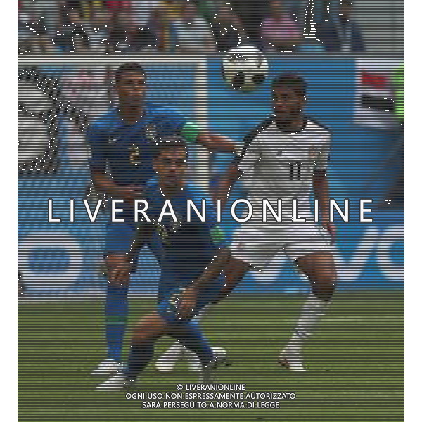 FIFA World Cup Russia 2018 Match No. 025, 2018-06-22 Brazil vs Costa Rica Saint Petersburg Stadium PILKA NOZNA MISTRZOSTWA SWIATA W PILCE NOZNEJ MUNDIAL ROSJA 2018 BRAZYLIA - KOSTARYKA FOT. JOHN BOTOS PROJECT PLUS/NEWSPIX.PL --- Newspix.pl THIAGO SILVA (BRA) FAGNER (BRA) AG ALDO LIVERANI SAS-ONLY ITALY