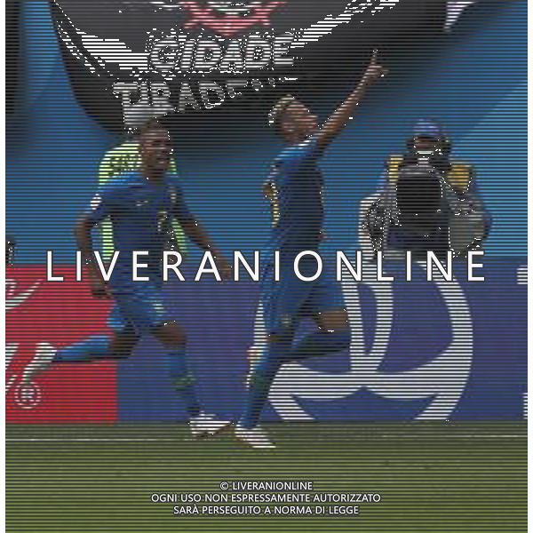 FIFA World Cup Russia 2018 Match No. 025, 2018-06-22 Brazil vs Costa Rica Saint Petersburg Stadium PILKA NOZNA MISTRZOSTWA SWIATA W PILCE NOZNEJ MUNDIAL ROSJA 2018 BRAZYLIA - KOSTARYKA FOT. JOHN BOTOS PROJECT PLUS/NEWSPIX.PL --- Newspix.pl NEYMAR (BRA) celebrates after scoring AG ALDO LIVERANI SAS-ONLY ITALY