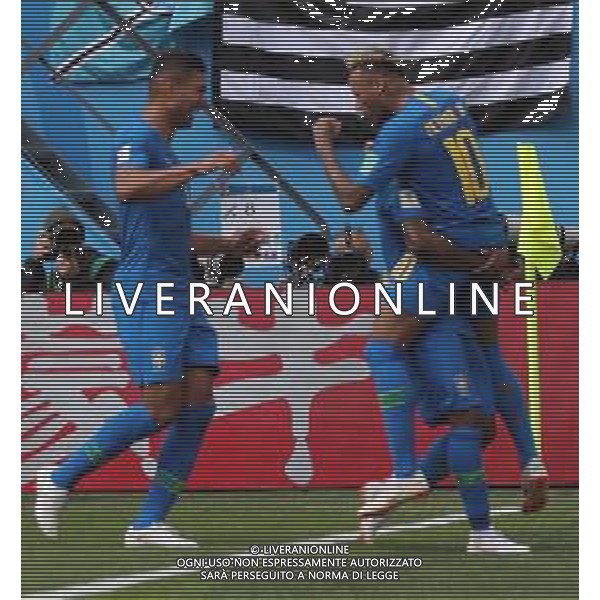 FIFA World Cup Russia 2018 Match No. 025, 2018-06-22 Brazil vs Costa Rica Saint Petersburg Stadium PILKA NOZNA MISTRZOSTWA SWIATA W PILCE NOZNEJ MUNDIAL ROSJA 2018 BRAZYLIA - KOSTARYKA FOT. JOHN BOTOS PROJECT PLUS/NEWSPIX.PL --- Newspix.pl NEYMAR (BRA) celebrates after scoring AG ALDO LIVERANI SAS-ONLY ITALY