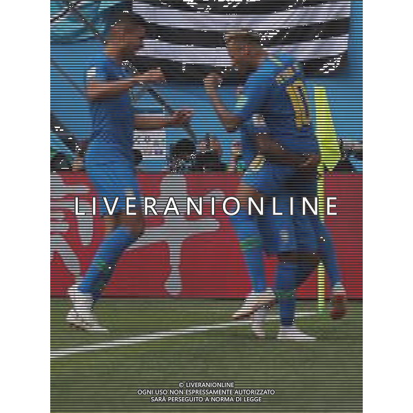 FIFA World Cup Russia 2018 Match No. 025, 2018-06-22 Brazil vs Costa Rica Saint Petersburg Stadium PILKA NOZNA MISTRZOSTWA SWIATA W PILCE NOZNEJ MUNDIAL ROSJA 2018 BRAZYLIA - KOSTARYKA FOT. JOHN BOTOS PROJECT PLUS/NEWSPIX.PL --- Newspix.pl NEYMAR (BRA) celebrates after scoring AG ALDO LIVERANI SAS-ONLY ITALY