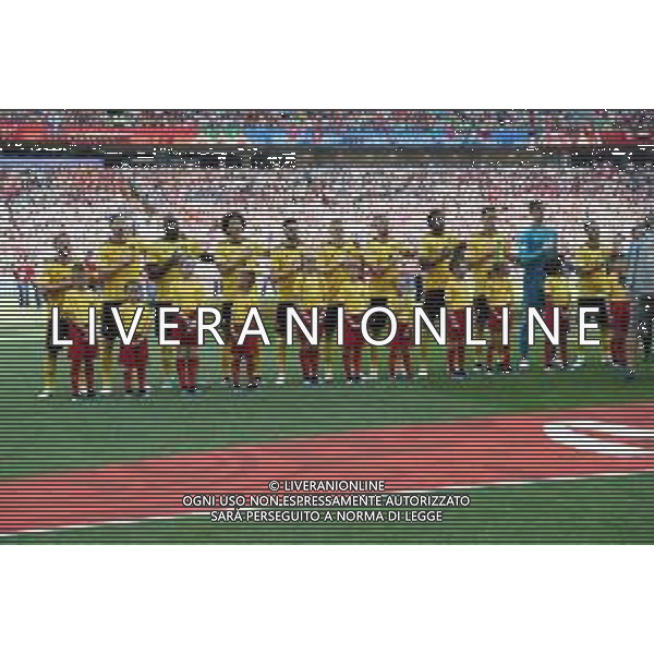 FIFA World Cup Russia 2018 Match No. 029, 2018-06-23 Belgium vs Tunisia Spartak Stadium PILKA NOZNA MISTRZOSTWA SWIATA W PILCE NOZNEJ MUNDIAL ROSJA 2018 BELGIA - TUNEZJA FOT. JOHN BOTOS PROJECT PLUS/NEWSPIX.PL --- Newspix.pl Belgium team line up ((Belgium v Tunisia) AG ALDO LIVERANI SAS-ONLY ITALY