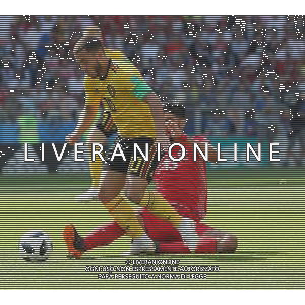 FIFA World Cup Russia 2018 Match No. 029, 2018-06-23 Belgium vs Tunisia Spartak Stadium PILKA NOZNA MISTRZOSTWA SWIATA W PILCE NOZNEJ MUNDIAL ROSJA 2018 BELGIA - TUNEZJA FOT. JOHN BOTOS PROJECT PLUS/NEWSPIX.PL --- Newspix.pl E. HAZARD (BEL) & SASSI (TUN) AG ALDO LIVERANI SAS-ONLY ITALY