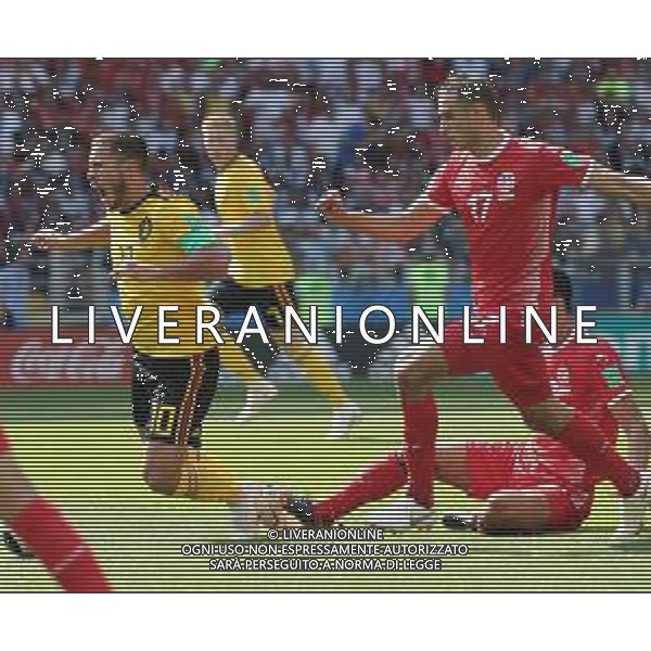 FIFA World Cup Russia 2018 Match No. 029, 2018-06-23 Belgium vs Tunisia Spartak Stadium PILKA NOZNA MISTRZOSTWA SWIATA W PILCE NOZNEJ MUNDIAL ROSJA 2018 BELGIA - TUNEZJA FOT. JOHN BOTOS PROJECT PLUS/NEWSPIX.PL --- Newspix.pl E. HAZARD (BEL) SKHIRI (TUN) & SASSI (TUN) AG ALDO LIVERANI SAS-ONLY ITALY