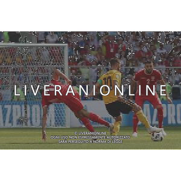 FIFA World Cup Russia 2018 Match No. 029, 2018-06-23 Belgium vs Tunisia Spartak Stadium PILKA NOZNA MISTRZOSTWA SWIATA W PILCE NOZNEJ MUNDIAL ROSJA 2018 BELGIA - TUNEZJA FOT. JOHN BOTOS PROJECT PLUS/NEWSPIX.PL --- Newspix.pl E. HAZARD (BEL) SKHIRI (TUN) AG ALDO LIVERANI SAS-ONLY ITALY