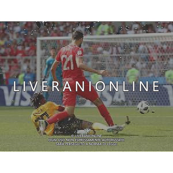 FIFA World Cup Russia 2018 Match No. 029, 2018-06-23 Belgium vs Tunisia Spartak Stadium PILKA NOZNA MISTRZOSTWA SWIATA W PILCE NOZNEJ MUNDIAL ROSJA 2018 BELGIA - TUNEZJA FOT. JOHN BOTOS PROJECT PLUS/NEWSPIX.PL --- Newspix.pl BOYATA (BEL) & NAGUEZ (TUN) AG ALDO LIVERANI SAS-ONLY ITALY