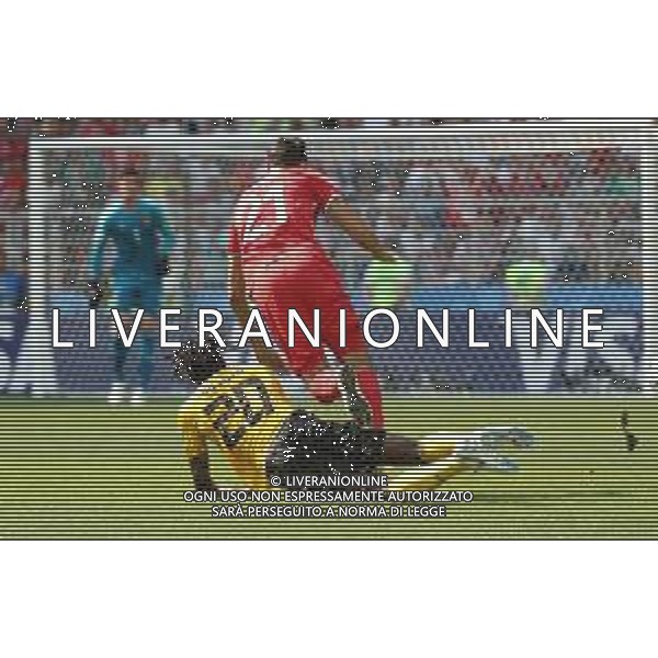 FIFA World Cup Russia 2018 Match No. 029, 2018-06-23 Belgium vs Tunisia Spartak Stadium PILKA NOZNA MISTRZOSTWA SWIATA W PILCE NOZNEJ MUNDIAL ROSJA 2018 BELGIA - TUNEZJA FOT. JOHN BOTOS PROJECT PLUS/NEWSPIX.PL --- Newspix.pl BOYATA (BEL) & NAGUEZ (TUN) AG ALDO LIVERANI SAS-ONLY ITALY