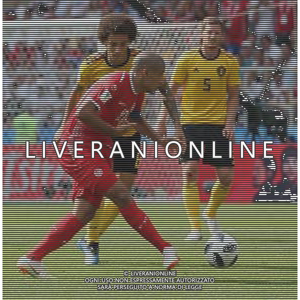 FIFA World Cup Russia 2018 Match No. 029, 2018-06-23 Belgium vs Tunisia Spartak Stadium PILKA NOZNA MISTRZOSTWA SWIATA W PILCE NOZNEJ MUNDIAL ROSJA 2018 BELGIA - TUNEZJA FOT. JOHN BOTOS PROJECT PLUS/NEWSPIX.PL --- Newspix.pl KHAZRI (TUN) WITSEL (BEL) AG ALDO LIVERANI SAS-ONLY ITALY