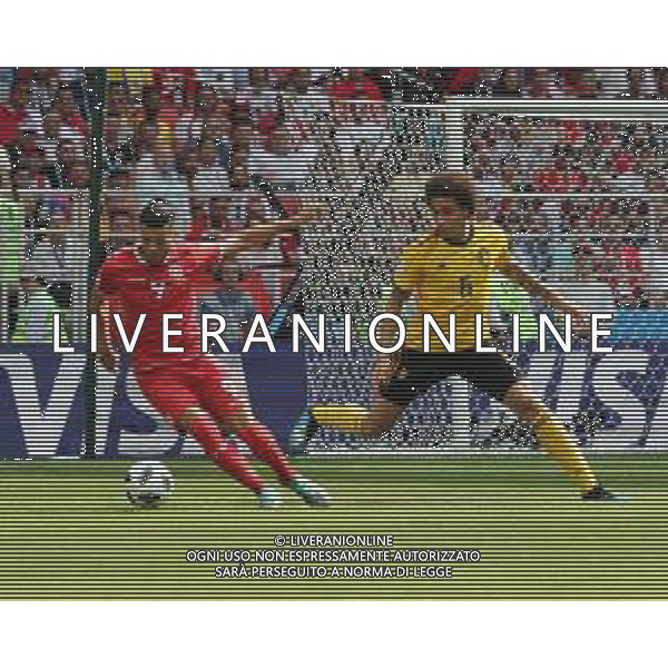 FIFA World Cup Russia 2018 Match No. 029, 2018-06-23 Belgium vs Tunisia Spartak Stadium PILKA NOZNA MISTRZOSTWA SWIATA W PILCE NOZNEJ MUNDIAL ROSJA 2018 BELGIA - TUNEZJA FOT. JOHN BOTOS PROJECT PLUS/NEWSPIX.PL --- Newspix.pl BADRI (TUN) WITSEL (BEL) AG ALDO LIVERANI SAS-ONLY ITALY