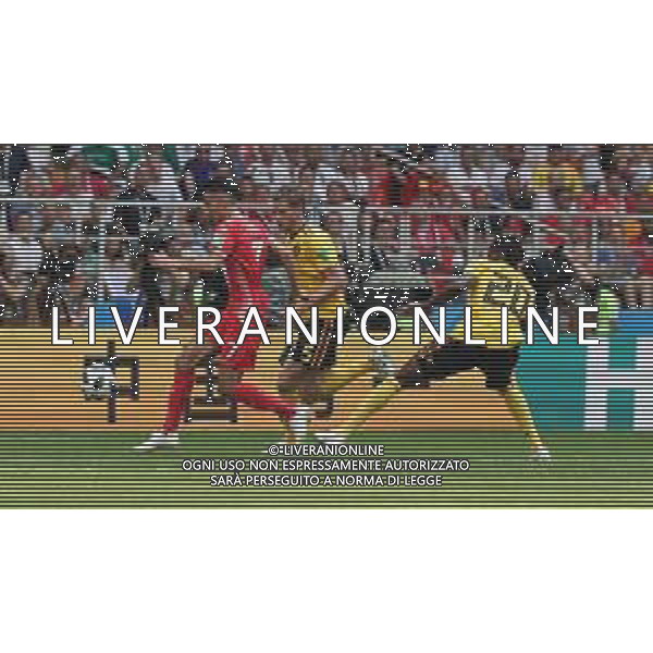 FIFA World Cup Russia 2018 Match No. 029, 2018-06-23 Belgium vs Tunisia Spartak Stadium PILKA NOZNA MISTRZOSTWA SWIATA W PILCE NOZNEJ MUNDIAL ROSJA 2018 BELGIA - TUNEZJA FOT. JOHN BOTOS PROJECT PLUS/NEWSPIX.PL --- Newspix.pl KHAOUI (TUN) VERTONGHEN (BEL) BOYATA (BEL) AG ALDO LIVERANI SAS-ONLY ITALY