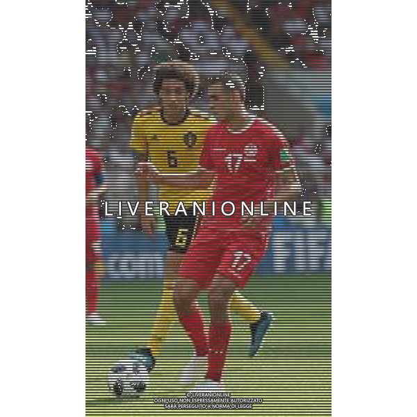 FIFA World Cup Russia 2018 Match No. 029, 2018-06-23 Belgium vs Tunisia Spartak Stadium PILKA NOZNA MISTRZOSTWA SWIATA W PILCE NOZNEJ MUNDIAL ROSJA 2018 BELGIA - TUNEZJA FOT. JOHN BOTOS PROJECT PLUS/NEWSPIX.PL --- Newspix.pl WITSEL (BEL) & SKHIRI (TUN) AG ALDO LIVERANI SAS-ONLY ITALY