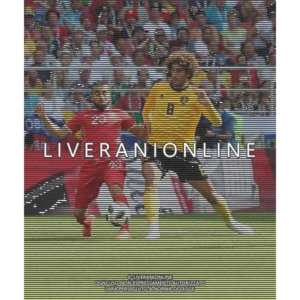 FIFA World Cup Russia 2018 Match No. 029, 2018-06-23 Belgium vs Tunisia Spartak Stadium PILKA NOZNA MISTRZOSTWA SWIATA W PILCE NOZNEJ MUNDIAL ROSJA 2018 BELGIA - TUNEZJA FOT. JOHN BOTOS PROJECT PLUS/NEWSPIX.PL --- Newspix.pl FELLAINI (BEL) AG ALDO LIVERANI SAS-ONLY ITALY