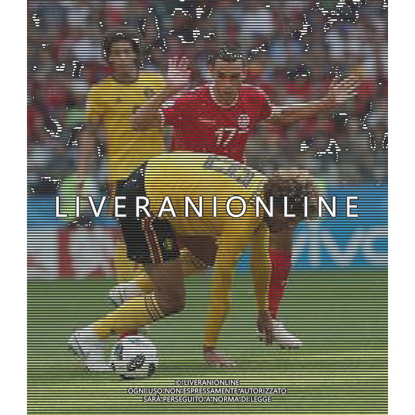 FIFA World Cup Russia 2018 Match No. 029, 2018-06-23 Belgium vs Tunisia Spartak Stadium PILKA NOZNA MISTRZOSTWA SWIATA W PILCE NOZNEJ MUNDIAL ROSJA 2018 BELGIA - TUNEZJA FOT. JOHN BOTOS PROJECT PLUS/NEWSPIX.PL --- Newspix.pl FELLAINI (BEL) AG ALDO LIVERANI SAS-ONLY ITALY