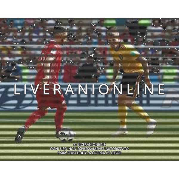 FIFA World Cup Russia 2018 Match No. 029, 2018-06-23 Belgium vs Tunisia Spartak Stadium PILKA NOZNA MISTRZOSTWA SWIATA W PILCE NOZNEJ MUNDIAL ROSJA 2018 BELGIA - TUNEZJA FOT. JOHN BOTOS PROJECT PLUS/NEWSPIX.PL --- Newspix.pl BADRI (TUN) ALDERWEIRELD (BEL) AG ALDO LIVERANI SAS-ONLY ITALY