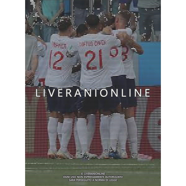 FIFA World Cup Russia 2018 Match No. 030, 2018-06-24 England vs Panama Nizhny Novgorod Stadium PILKA NOZNA MISTRZOSTWA SWIATA W PILCE NOZNEJ MUNDIAL ROSJA 2018 ANGLIA - PANAMA FOT. JOHN BOTOS PROJECT PLUS/NEWSPIX.PL --- Newspix.pl Harry KANE (ENG) Kieran TRIPPIER (ENG) Ruben LOFTUS-CHEEK (ENG) Celebrate penalty goal AG ALDO LIVERANI SAS-ONLY ITALY