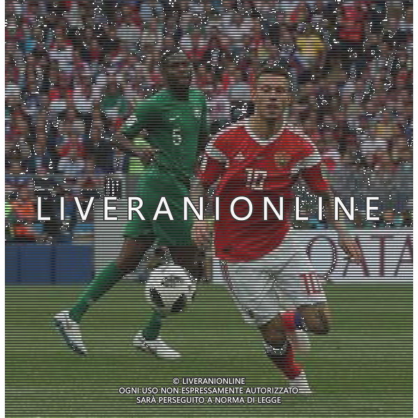 FIFA World Cup Russia 2018 Match No 01, 2018Đ06Đ14, Russia vs Saudi Arabia, Luzhniki Stadium (MLU) PILKA NOZNA MISTRZOSTWA SWIATA W PILCE NOZNEJ MUNDIAL ROSJA 2018 ROSJA - ARABIA SAUDYJSKA FOT. JOHN BOTOS PROJECT PLUS/NEWSPIX.PL --- Newspix.pl Fedor SMOLOV (RUS) AG ALDO LIVERANI SAS-ONLY ITALY