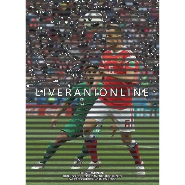 FIFA World Cup Russia 2018 Match No 01, 2018Đ06Đ14, Russia vs Saudi Arabia, Luzhniki Stadium (MLU) PILKA NOZNA MISTRZOSTWA SWIATA W PILCE NOZNEJ MUNDIAL ROSJA 2018 ROSJA - ARABIA SAUDYJSKA FOT. JOHN BOTOS PROJECT PLUS/NEWSPIX.PL --- Newspix.pl Denis CHERYSHEV (RUS) AG ALDO LIVERANI SAS-ONLY ITALY