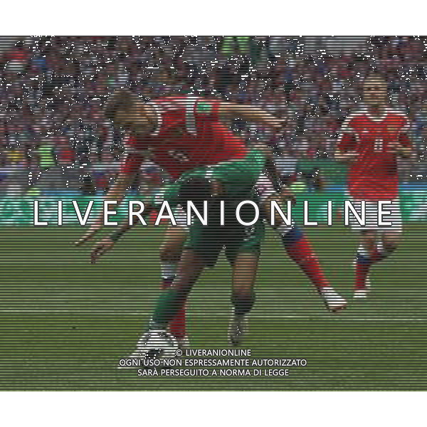 FIFA World Cup Russia 2018 Match No 01, 2018Đ06Đ14, Russia vs Saudi Arabia, Luzhniki Stadium (MLU) PILKA NOZNA MISTRZOSTWA SWIATA W PILCE NOZNEJ MUNDIAL ROSJA 2018 ROSJA - ARABIA SAUDYJSKA FOT. JOHN BOTOS PROJECT PLUS/NEWSPIX.PL --- Newspix.pl Denis CHERYSHEV (RUS) MOHAMMED ALSAHLAWI (KSA) AG ALDO LIVERANI SAS-ONLY ITALY