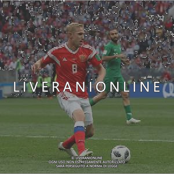 FIFA World Cup Russia 2018 Match No 01, 2018Đ06Đ14, Russia vs Saudi Arabia, Luzhniki Stadium (MLU) PILKA NOZNA MISTRZOSTWA SWIATA W PILCE NOZNEJ MUNDIAL ROSJA 2018 ROSJA - ARABIA SAUDYJSKA FOT. JOHN BOTOS PROJECT PLUS/NEWSPIX.PL --- Newspix.pl Iury GAZINSKY (RUS) AG ALDO LIVERANI SAS-ONLY ITALY