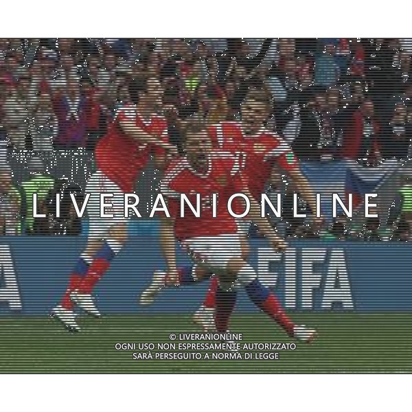 FIFA World Cup Russia 2018 Match No 01, 2018Đ06Đ14, Russia vs Saudi Arabia, Luzhniki Stadium (MLU) PILKA NOZNA MISTRZOSTWA SWIATA W PILCE NOZNEJ MUNDIAL ROSJA 2018 ROSJA - ARABIA SAUDYJSKA FOT. JOHN BOTOS PROJECT PLUS/NEWSPIX.PL --- Newspix.pl Artem DZYUBA (RUS) Scores on 71 minutes AG ALDO LIVERANI SAS-ONLY ITALY