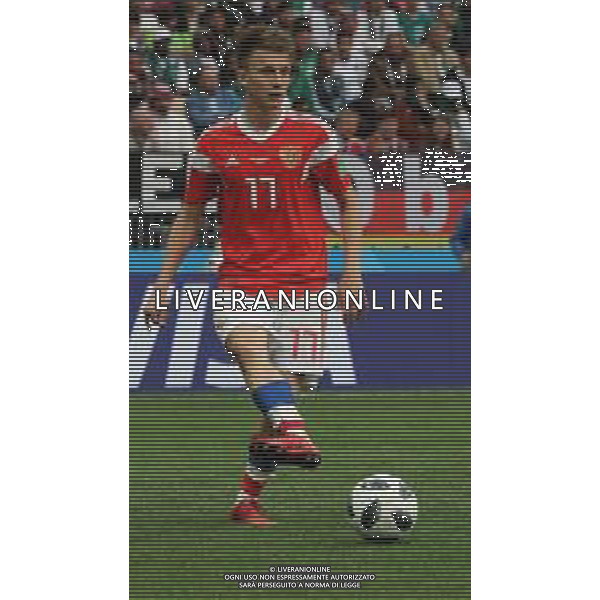 FIFA World Cup Russia 2018 Match No 01, 2018Đ06Đ14, Russia vs Saudi Arabia, Luzhniki Stadium (MLU) PILKA NOZNA MISTRZOSTWA SWIATA W PILCE NOZNEJ MUNDIAL ROSJA 2018 ROSJA - ARABIA SAUDYJSKA FOT. JOHN BOTOS PROJECT PLUS/NEWSPIX.PL --- Newspix.pl Aleksandr GOLOVIN (RUS) AG ALDO LIVERANI SAS-ONLY ITALY