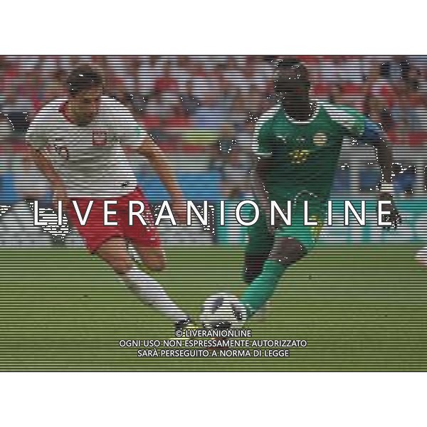 FIFA World Cup Russia 2018 Match No. 015, 2018-06-19 Poland vs Senegal Spartak Stadium PILKA NOZNA MISTRZOSTWA SWIATA W PILCE NOZNEJ MUNDIAL ROSJA 2018 POLSKA - SENEGAL FOT. JOHN BOTOS PROJECT PLUS/NEWSPIX.PL --- Newspix.pl Grzegorz KRYCHOWIAK (POL) Sadio MANE (SEN) AG ALDO LIVERANI SAS-ONLY ITALY