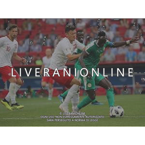 FIFA World Cup Russia 2018 Match No. 015, 2018-06-19 Poland vs Senegal Spartak Stadium PILKA NOZNA MISTRZOSTWA SWIATA W PILCE NOZNEJ MUNDIAL ROSJA 2018 POLSKA - SENEGAL FOT. JOHN BOTOS PROJECT PLUS/NEWSPIX.PL --- Newspix.pl Lukasz PISZCZEK (POL) Salif MANE (SEN) AG ALDO LIVERANI SAS-ONLY ITALY