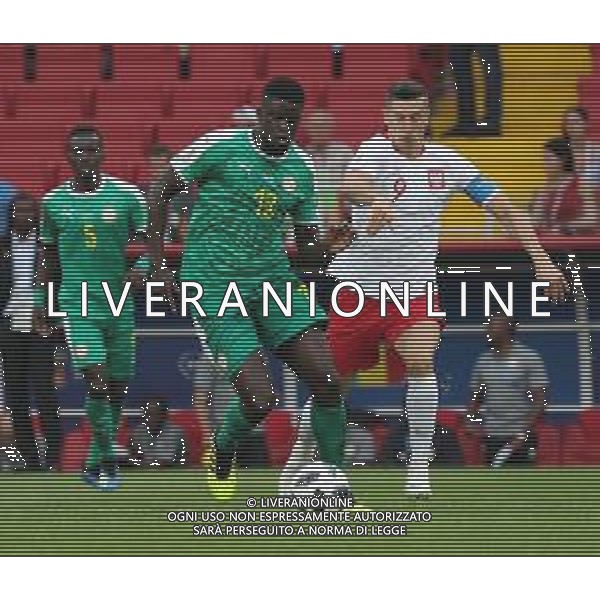FIFA World Cup Russia 2018 Match No. 015, 2018-06-19 Poland vs Senegal Spartak Stadium PILKA NOZNA MISTRZOSTWA SWIATA W PILCE NOZNEJ MUNDIAL ROSJA 2018 POLSKA - SENEGAL FOT. JOHN BOTOS PROJECT PLUS/NEWSPIX.PL --- Newspix.pl Alfred NDIAYE (SEN) Robert LEWANDOWSKI (POL) AG ALDO LIVERANI SAS-ONLY ITALY