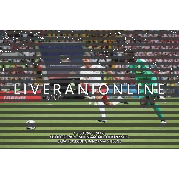 FIFA World Cup Russia 2018 Match No. 015, 2018-06-19 Poland vs Senegal Spartak Stadium PILKA NOZNA MISTRZOSTWA SWIATA W PILCE NOZNEJ MUNDIAL ROSJA 2018 POLSKA - SENEGAL FOT. JOHN BOTOS PROJECT PLUS/NEWSPIX.PL --- Newspix.pl Thiago CIONEK (POL) Mbaye NIANG (SEN) AG ALDO LIVERANI SAS-ONLY ITALY