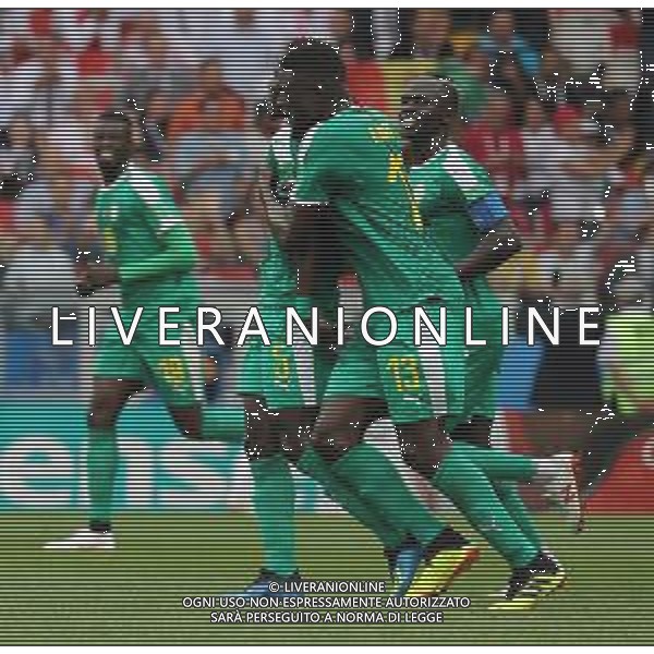 FIFA World Cup Russia 2018 Match No. 015, 2018-06-19 Poland vs Senegal Spartak Stadium PILKA NOZNA MISTRZOSTWA SWIATA W PILCE NOZNEJ MUNDIAL ROSJA 2018 POLSKA - SENEGAL FOT. JOHN BOTOS PROJECT PLUS/NEWSPIX.PL --- Newspix.pl Idrissa Gana GUEYE (SEN) Alfred INDIAYE (SEN) Senegal celebration of second goal AG ALDO LIVERANI SAS-ONLY ITALY